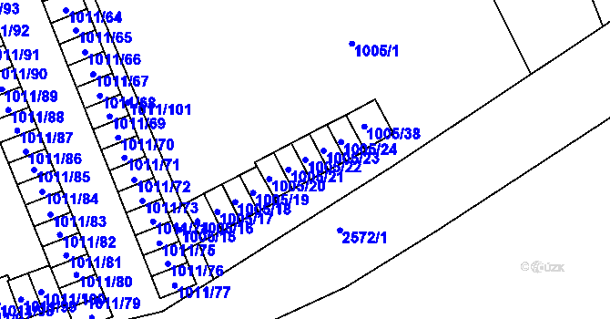 Parcela st. 1005/22 v KÚ Nový Bohumín, Katastrální mapa