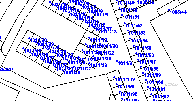 Parcela st. 1011/22 v KÚ Nový Bohumín, Katastrální mapa