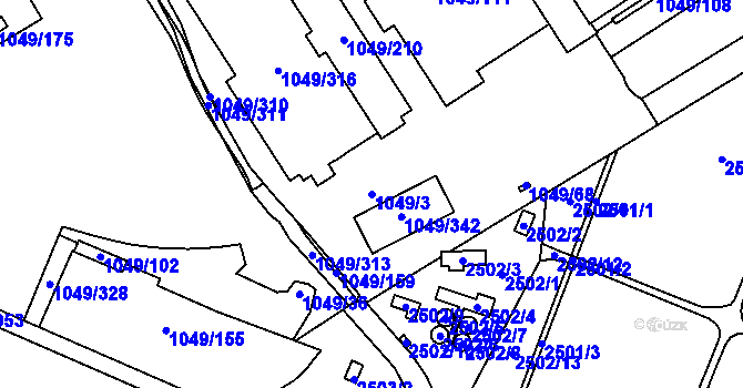 Parcela st. 1049/3 v KÚ Nový Bohumín, Katastrální mapa