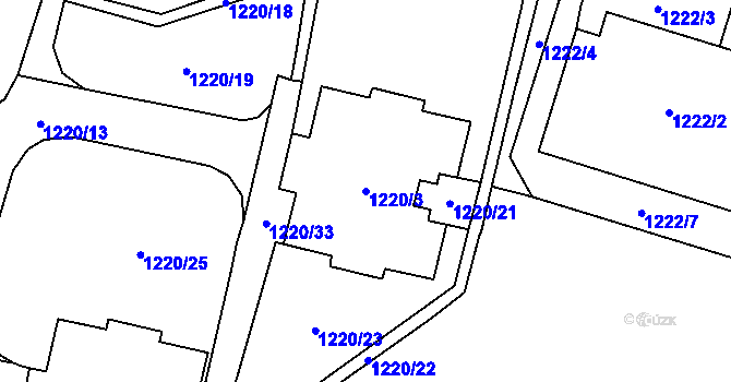 Parcela st. 1220/3 v KÚ Nový Bohumín, Katastrální mapa