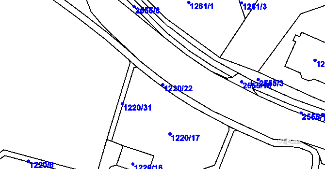 Parcela st. 1220/22 v KÚ Nový Bohumín, Katastrální mapa