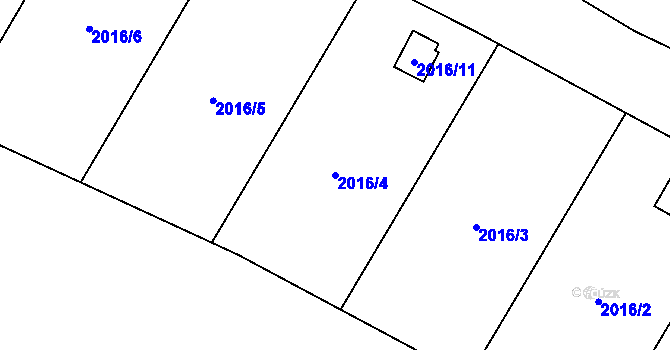 Parcela st. 2016/4 v KÚ Nový Bohumín, Katastrální mapa