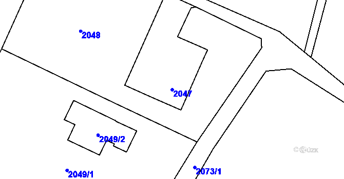 Parcela st. 2047 v KÚ Nový Bohumín, Katastrální mapa