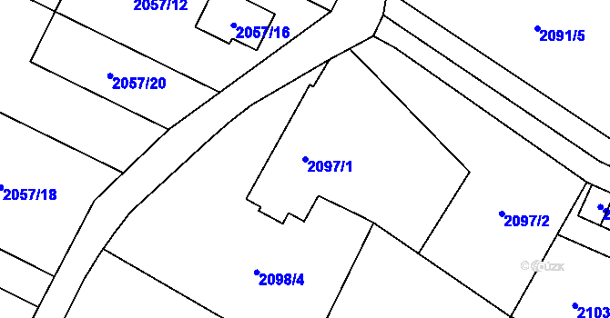 Parcela st. 2097/1 v KÚ Nový Bohumín, Katastrální mapa