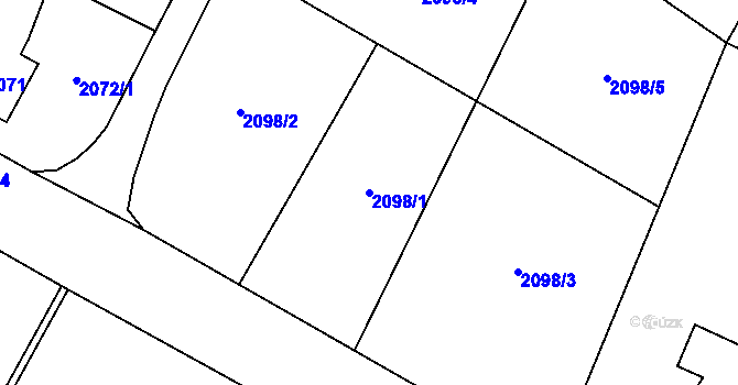 Parcela st. 2098/1 v KÚ Nový Bohumín, Katastrální mapa