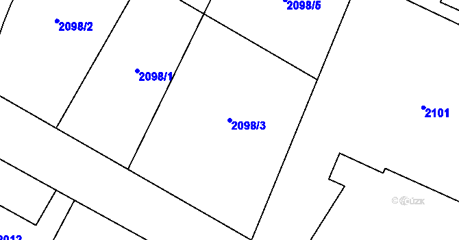 Parcela st. 2098/3 v KÚ Nový Bohumín, Katastrální mapa