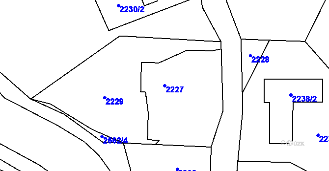 Parcela st. 2227 v KÚ Nový Bohumín, Katastrální mapa