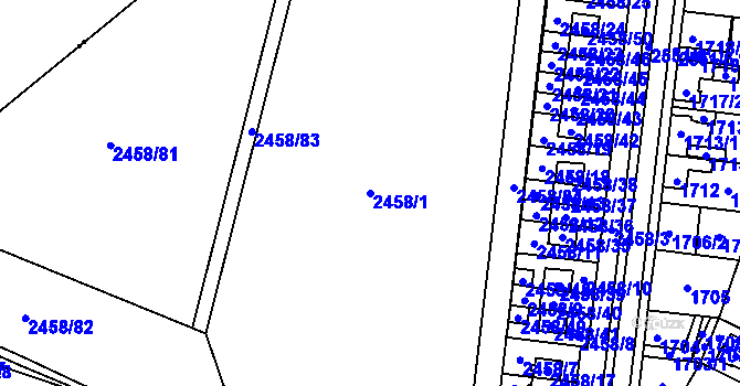 Parcela st. 2458/1 v KÚ Nový Bohumín, Katastrální mapa
