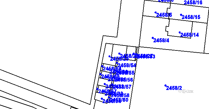 Parcela st. 2458/63 v KÚ Nový Bohumín, Katastrální mapa