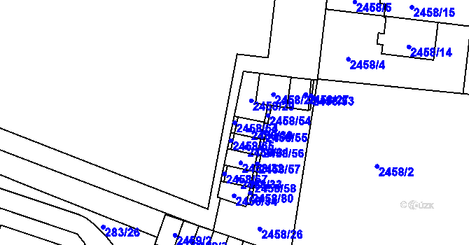 Parcela st. 2458/64 v KÚ Nový Bohumín, Katastrální mapa