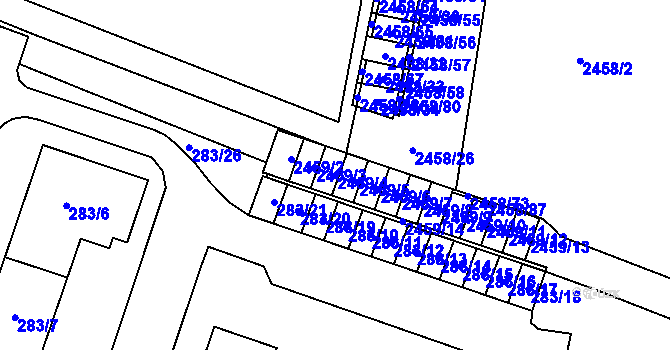 Parcela st. 2459/4 v KÚ Nový Bohumín, Katastrální mapa