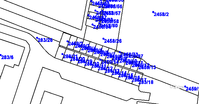Parcela st. 2459/7 v KÚ Nový Bohumín, Katastrální mapa