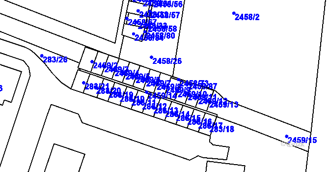 Parcela st. 2459/9 v KÚ Nový Bohumín, Katastrální mapa