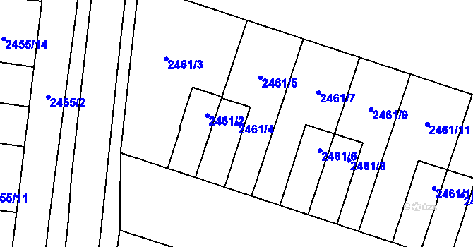 Parcela st. 2461/4 v KÚ Nový Bohumín, Katastrální mapa