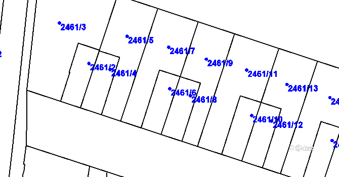 Parcela st. 2461/6 v KÚ Nový Bohumín, Katastrální mapa