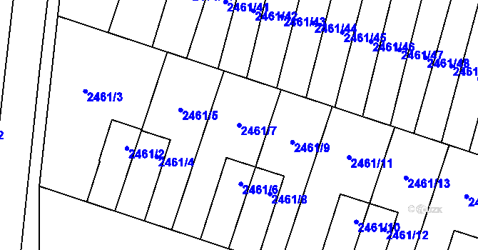 Parcela st. 2461/7 v KÚ Nový Bohumín, Katastrální mapa