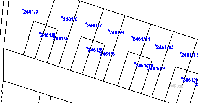 Parcela st. 2461/8 v KÚ Nový Bohumín, Katastrální mapa