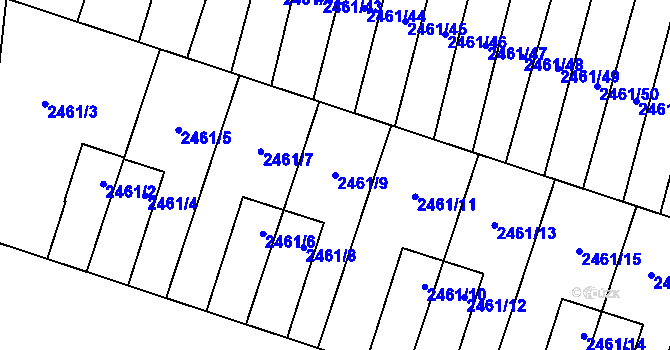 Parcela st. 2461/9 v KÚ Nový Bohumín, Katastrální mapa