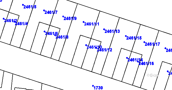 Parcela st. 2461/10 v KÚ Nový Bohumín, Katastrální mapa