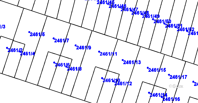 Parcela st. 2461/11 v KÚ Nový Bohumín, Katastrální mapa