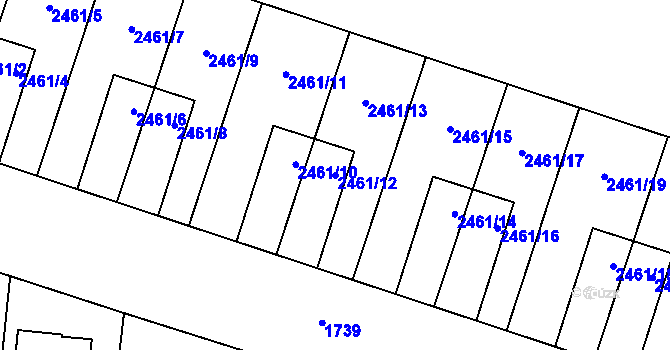 Parcela st. 2461/12 v KÚ Nový Bohumín, Katastrální mapa