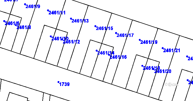 Parcela st. 2461/14 v KÚ Nový Bohumín, Katastrální mapa