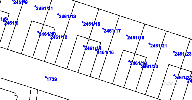 Parcela st. 2461/16 v KÚ Nový Bohumín, Katastrální mapa