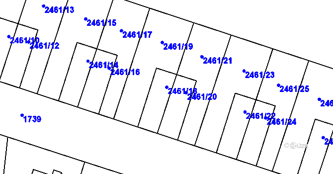 Parcela st. 2461/18 v KÚ Nový Bohumín, Katastrální mapa