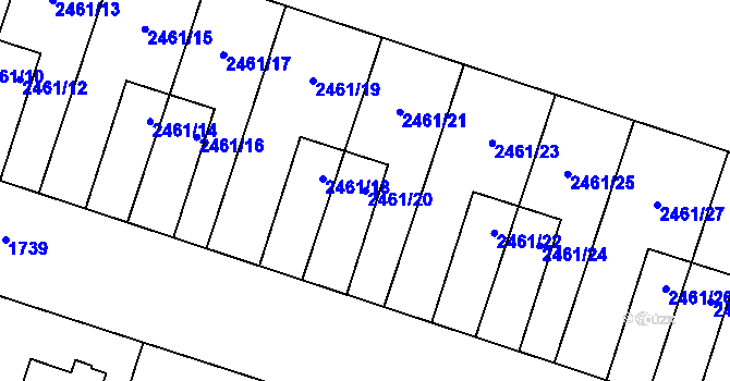 Parcela st. 2461/20 v KÚ Nový Bohumín, Katastrální mapa