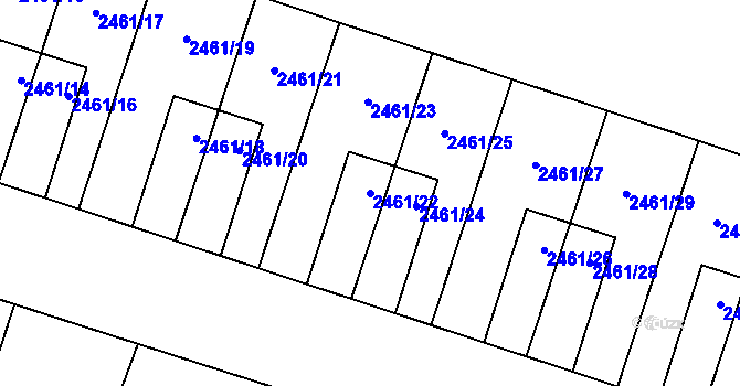 Parcela st. 2461/22 v KÚ Nový Bohumín, Katastrální mapa