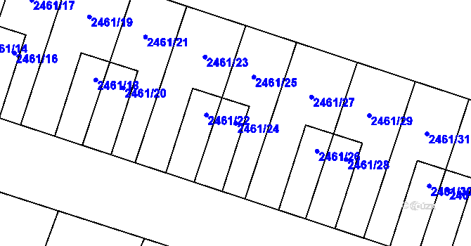 Parcela st. 2461/24 v KÚ Nový Bohumín, Katastrální mapa
