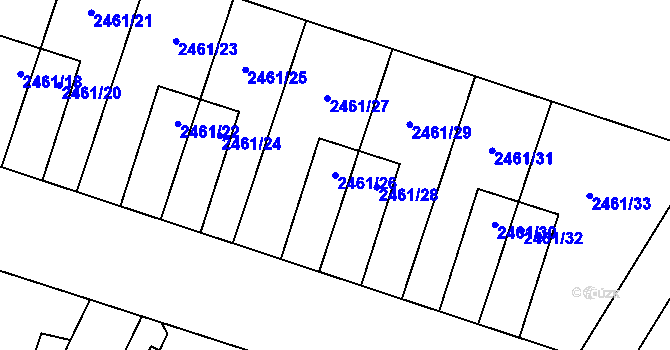 Parcela st. 2461/26 v KÚ Nový Bohumín, Katastrální mapa