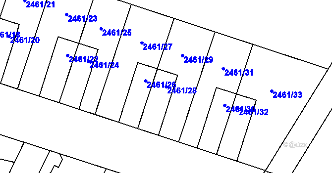 Parcela st. 2461/28 v KÚ Nový Bohumín, Katastrální mapa