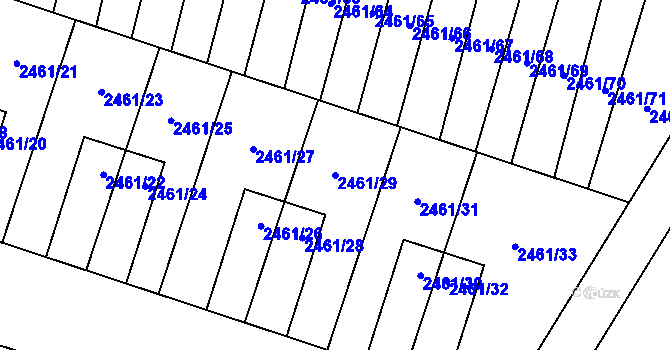 Parcela st. 2461/29 v KÚ Nový Bohumín, Katastrální mapa