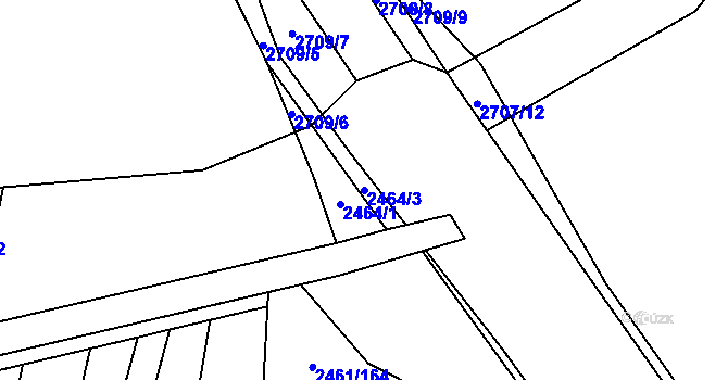 Parcela st. 2464/3 v KÚ Nový Bohumín, Katastrální mapa