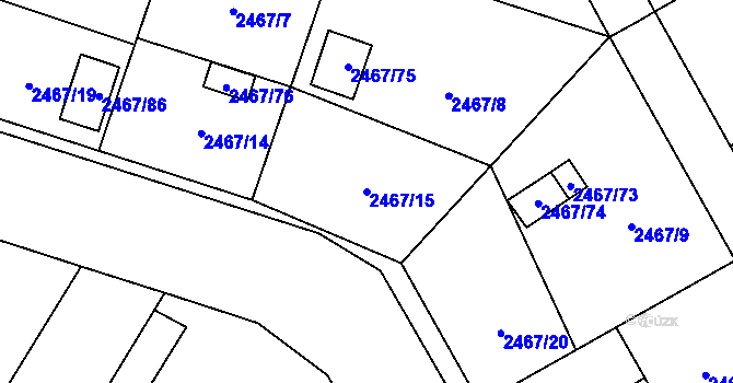 Parcela st. 2467/15 v KÚ Nový Bohumín, Katastrální mapa