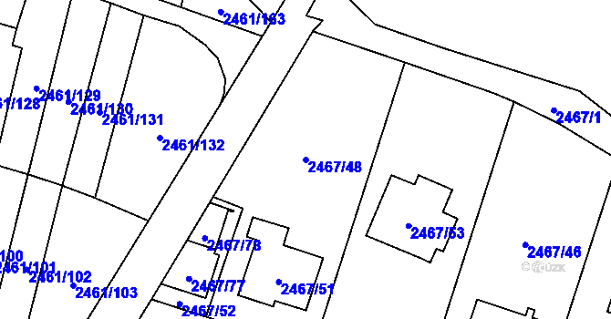 Parcela st. 2467/48 v KÚ Nový Bohumín, Katastrální mapa