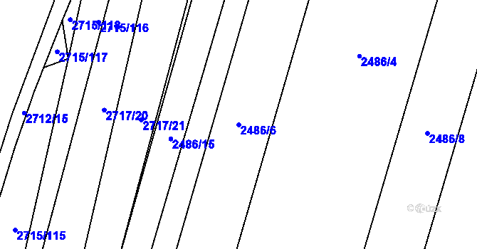 Parcela st. 2486/6 v KÚ Nový Bohumín, Katastrální mapa