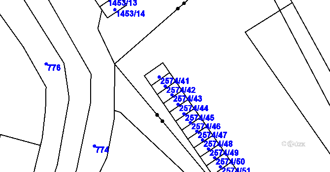 Parcela st. 2574/42 v KÚ Nový Bohumín, Katastrální mapa