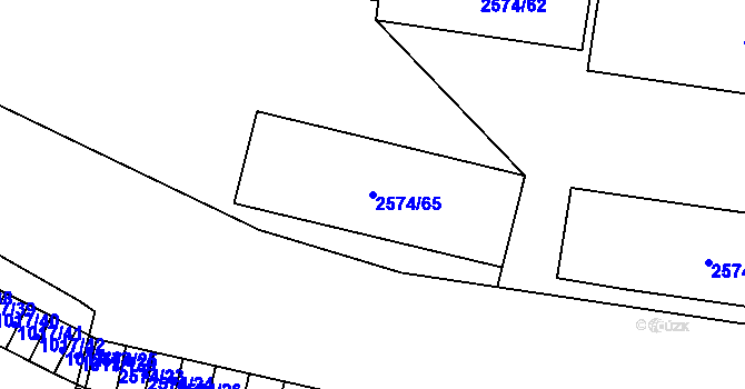 Parcela st. 2574/65 v KÚ Nový Bohumín, Katastrální mapa