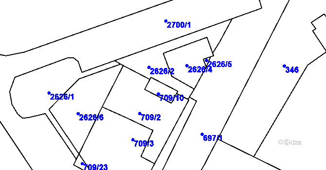 Parcela st. 2626/3 v KÚ Nový Bohumín, Katastrální mapa