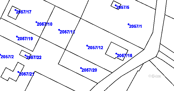 Parcela st. 2057/12 v KÚ Nový Bohumín, Katastrální mapa