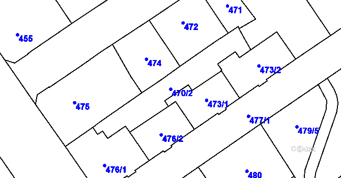 Parcela st. 470/2 v KÚ Nový Bohumín, Katastrální mapa