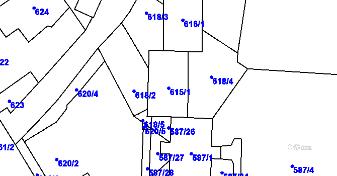 Parcela st. 615/1 v KÚ Nový Bohumín, Katastrální mapa