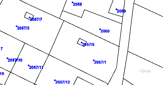 Parcela st. 2057/5 v KÚ Nový Bohumín, Katastrální mapa