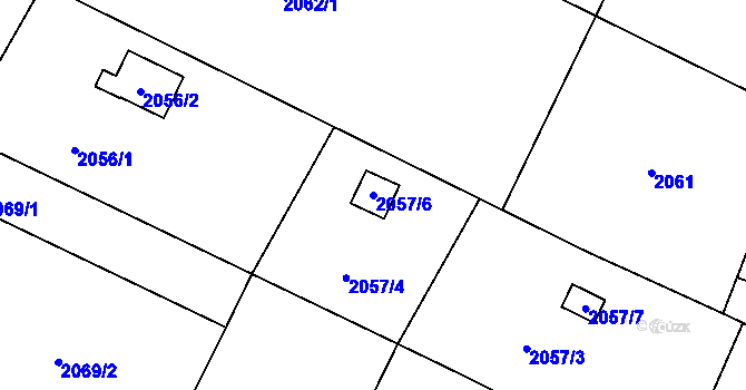 Parcela st. 2057/6 v KÚ Nový Bohumín, Katastrální mapa
