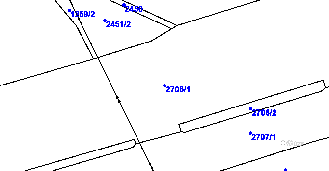 Parcela st. 2706/1 v KÚ Nový Bohumín, Katastrální mapa