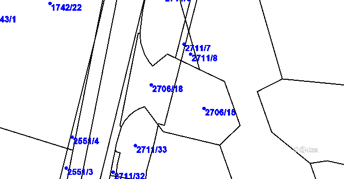 Parcela st. 2706/17 v KÚ Nový Bohumín, Katastrální mapa