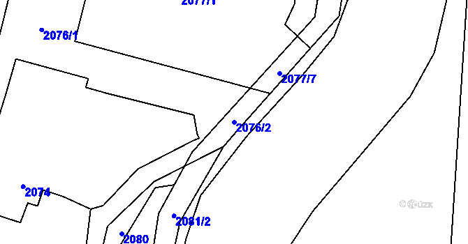 Parcela st. 2076/2 v KÚ Nový Bohumín, Katastrální mapa