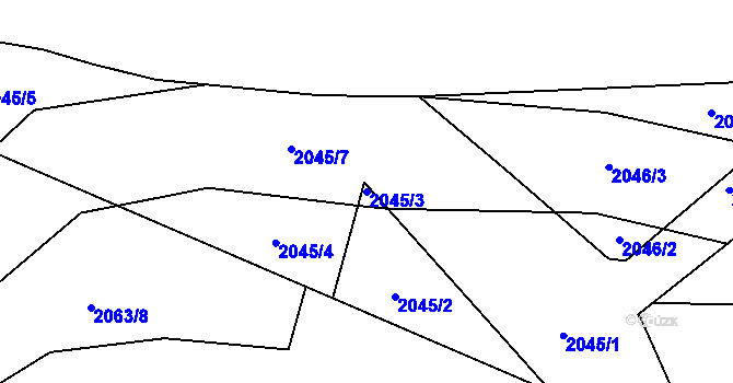 Parcela st. 2045/3 v KÚ Nový Bohumín, Katastrální mapa